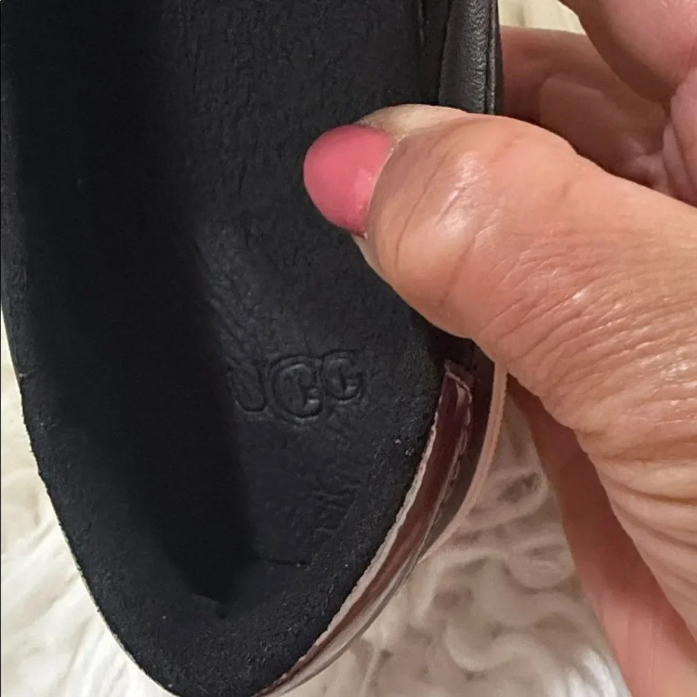 UGG Big Girl Black Leather Flats Size 5